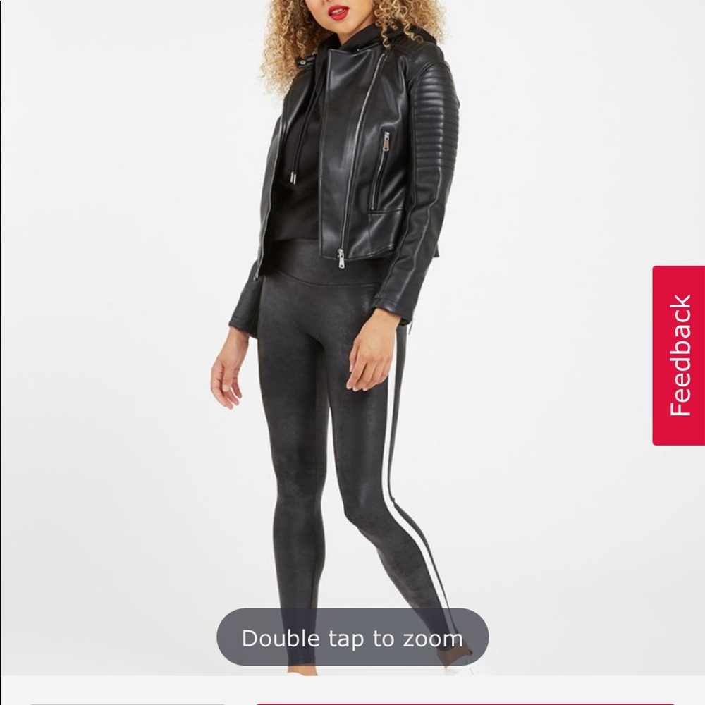 Spank Faux Leather Stripe Legging